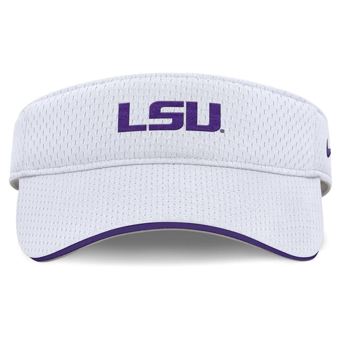 LSU Tigers Nike On-field SB 26 Ace Dri-Fit Mesh Performance Adjustable Visor - White