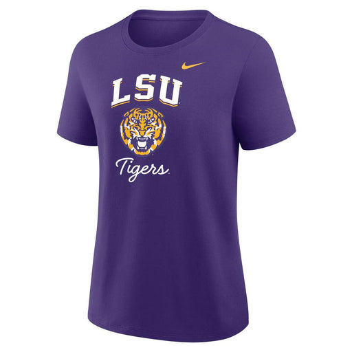 LSU Tigers Nike Oversized Logo Script Women's Short Sleeve T-Shirt - Purple
