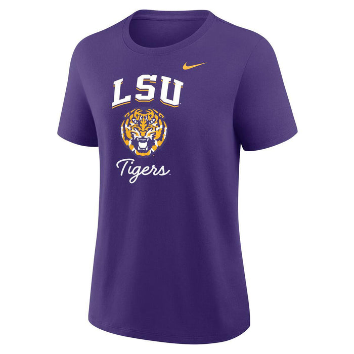 LSU Tigers Nike Oversized Logo Script Women's Short Sleeve T-Shirt - Purple
