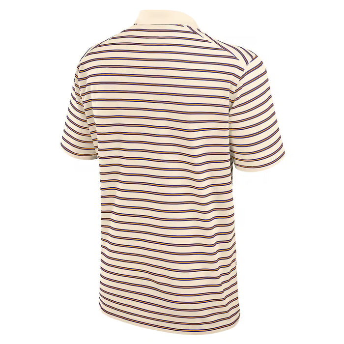 LSU Tigers Nike Primary Primetime Victory Stripe Pique Polo - Natural / Purple
