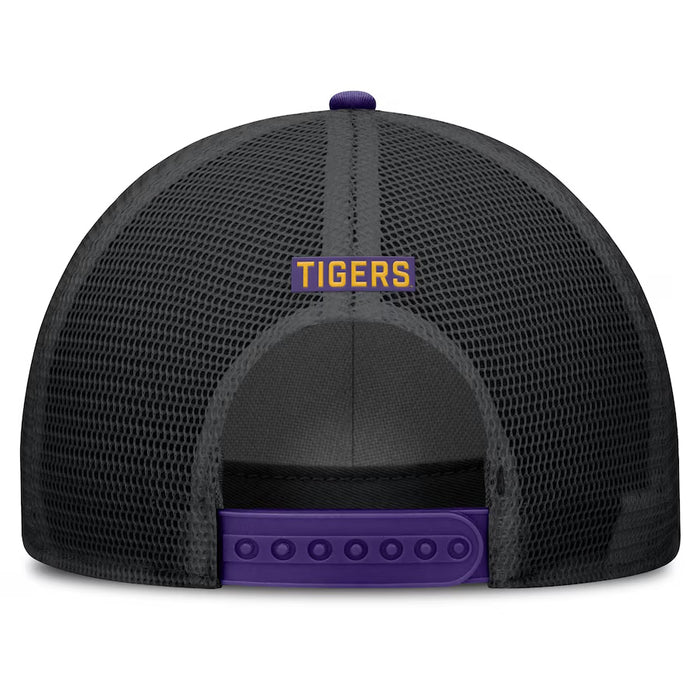 LSU Tigers Nike Primetime Rise 5-Panel Rope Trucker Hat - Purple / Black