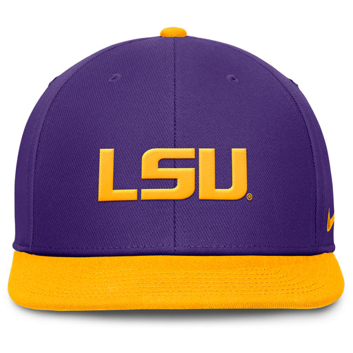LSU Tigers Nike Pro Primary Two Tone Flatbill Snapback Hat - Purple / Gold