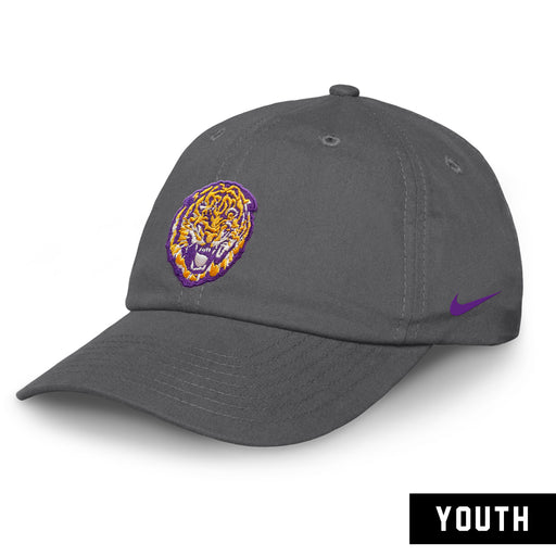 LSU Tigers Nike Round Vault Heritage 86 Campus Youth Hat - Flint Grey