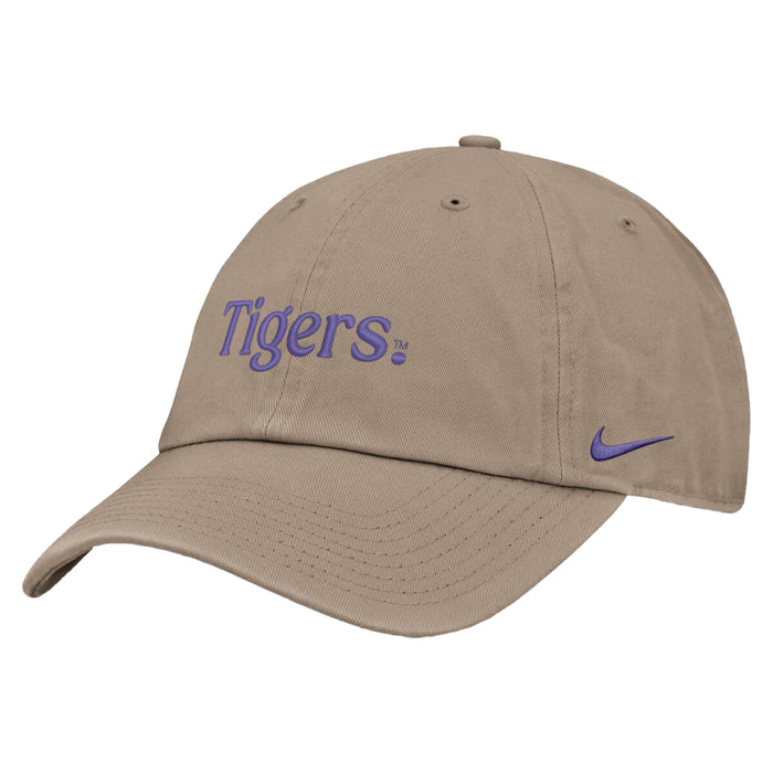 LSU Tigers Nike SB Tigers Text Club Hat - Khaki
