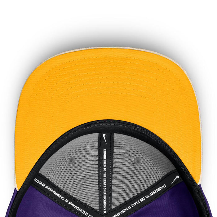 LSU Tigers Nike Script Pro Rise Adjustable 3 Tone Structured Snapback Flat Bill Hat - Purple