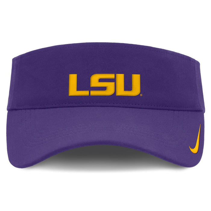 LSU Tigers Nike Sideline 26 On-Field Primary Logo Dri-Fit Performance Adjustable Ace Visor - Purple