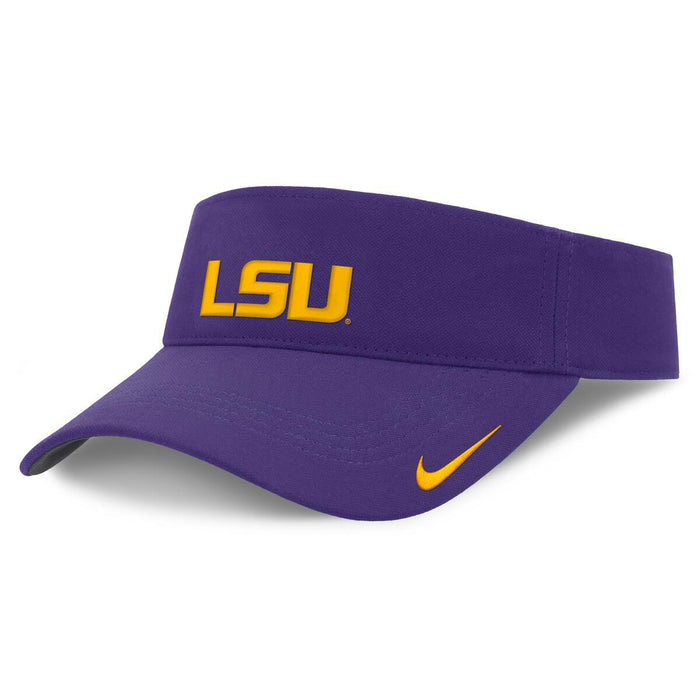 LSU Tigers Nike Sideline 26 On-Field Primary Logo Dri-Fit Performance Adjustable Ace Visor - Purple