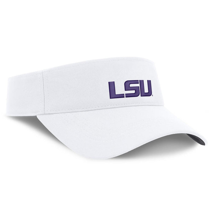 LSU Tigers Nike Sideline 26 On-Field Primary Logo Dri-Fit Performance Adjustable Ace Visor - White