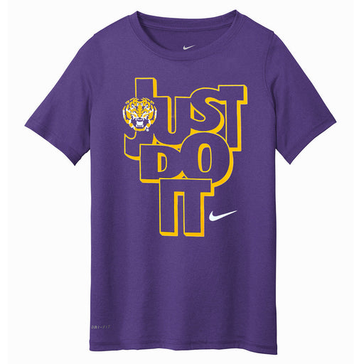 LSU Tigers Nike Legend Dri-Fit Just Do It Performance Youth T-Shirt - Purple