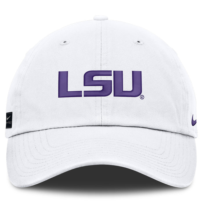 LSU Tigers Nike Sideline 2026 On-Field Adjustable Club Cap Hat - White