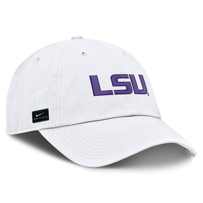 LSU Tigers Nike Sideline 2026 On-Field Adjustable Club Cap Hat - White