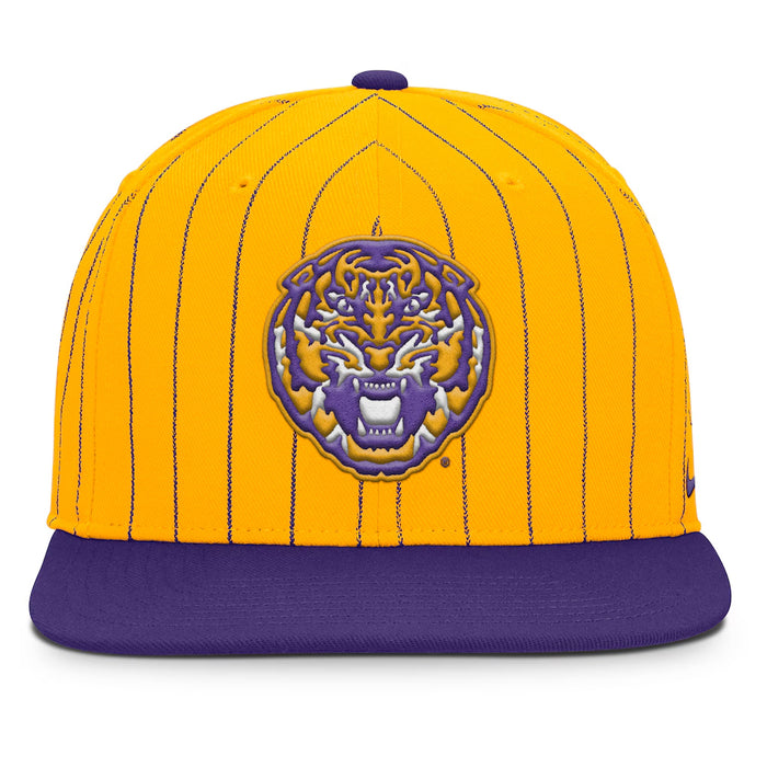 LSU Tigers Nike Tiger Head Primetime 2-Tone Pinstripe Snapback Hat - Gold / Purple