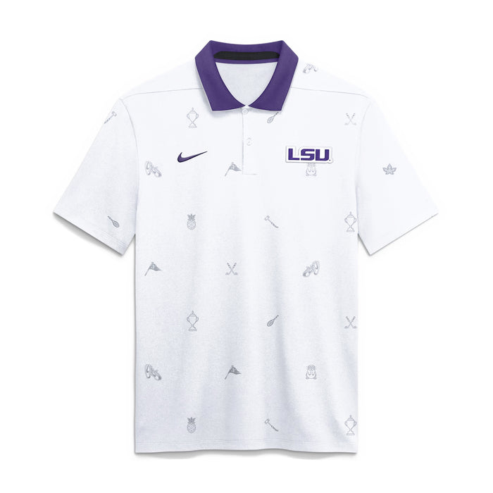 LSU Tigers Nike Vapor NKCC Pattern Polo - White