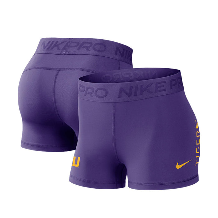 LSU Tigers Nike Women's Pro Dri-Fit Athletic Shorts - Purple