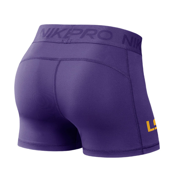 LSU Tigers Nike Women's Pro Dri-Fit Athletic Shorts - Purple