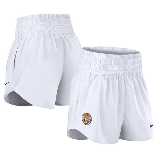 LSU Tigers Nike Women's Round Vault One High-Rise Performance Shorts - White