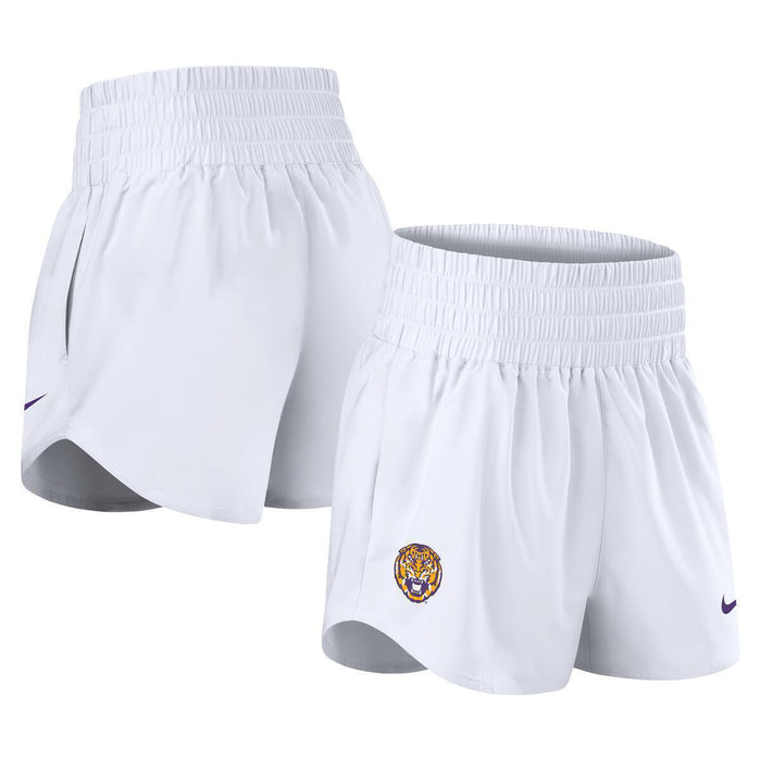 LSU Tigers Nike Women's Round Vault One High-Rise Performance Shorts - White
