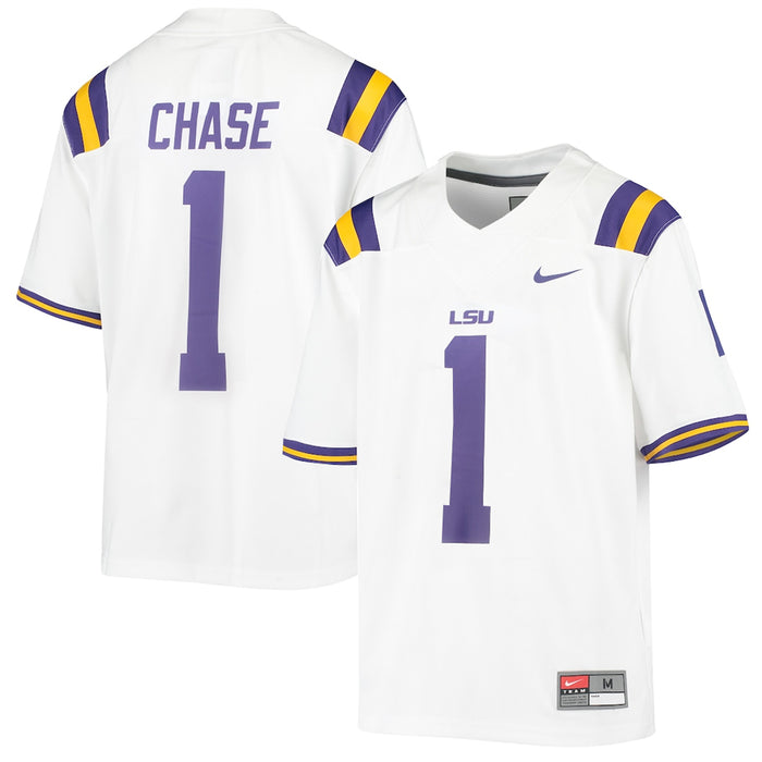LSU Tigers Nike #1 Ja'Marr Chase Youth Replica Football Jersey – White —  Bengals & Bandits
