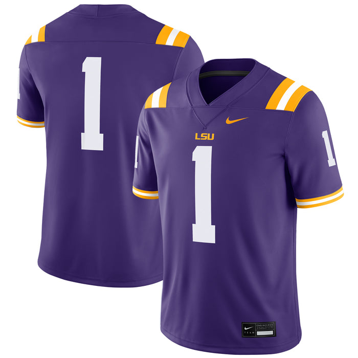 LSU Tigers Nike #1 Team Replica Football Jersey – Purple