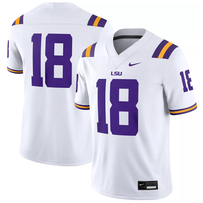 LSU Tigers Nike #18 Team Replica Football Jersey – White