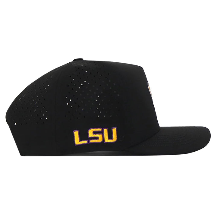 LSU Tigers No Rivals Football Mascot Five Panel Performance Adjustable Hat - Black