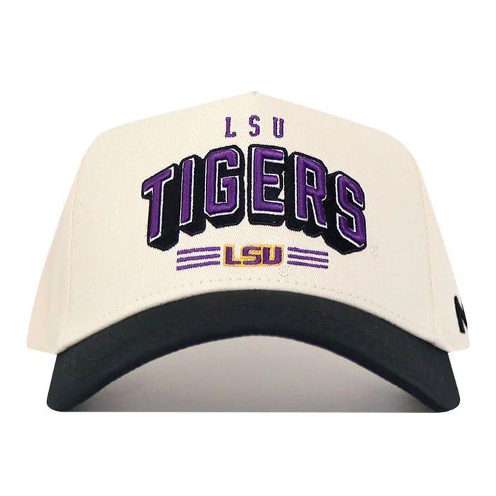 LSU Tigers No Rivals Letterman 2-Tone Adjustable Five Panel Hat - Natural / Black