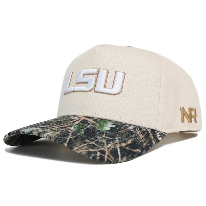 LSU Tigers No Rivals Primary Camo Connector Edition 2-Tone Adjustable Hat - Natural / Camo