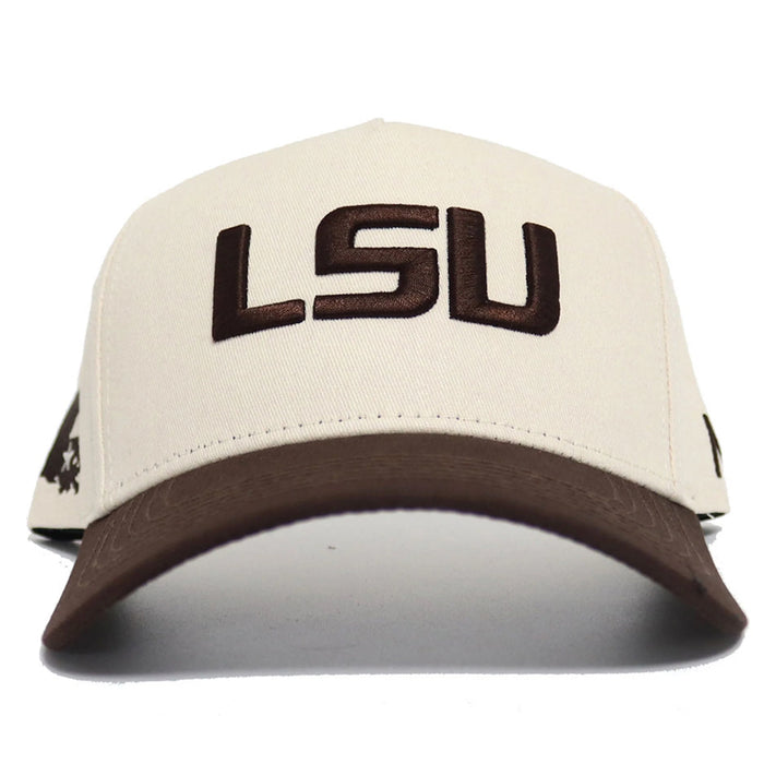 LSU Tigers No Rivals Primary Espresso 2-Tone Adjustable Hat - Natural / Espresso