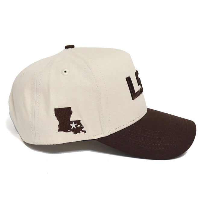 LSU Tigers No Rivals Primary Espresso 2-Tone Adjustable Hat - Natural / Espresso
