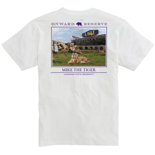 LSU Tigers Onward Reserve Mike The Tiger Premium Pocket T-shirt - White