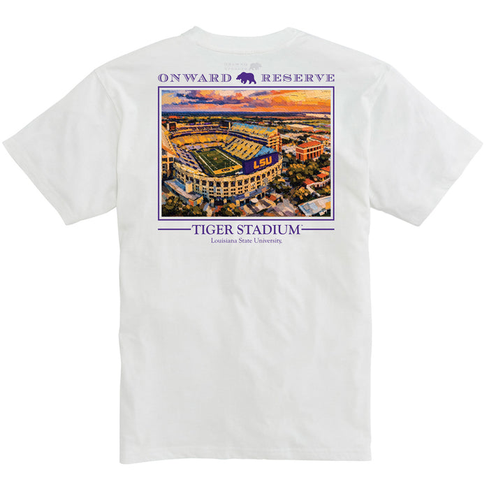 LSU Tigers Onward Reserve Tiger Stadium Premium Pocket T-shirt - White