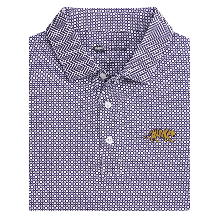 LSU Tigers Onward Reserve Walking Tiger Scope Performance Stretch Polo - Purple