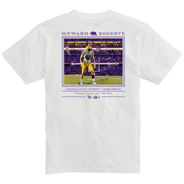 LSU Tigers Onward Reserve Whit Weeks Premium Pocket T-shirt - White