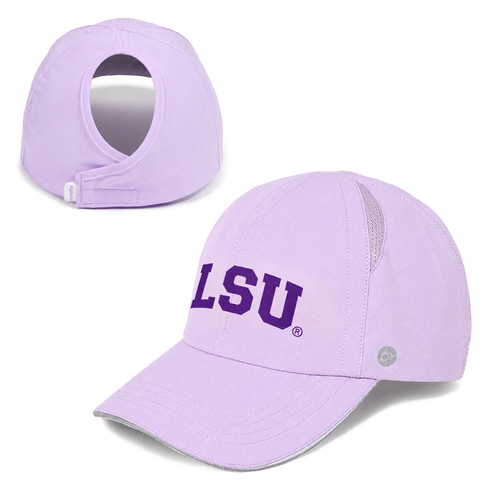 LSU Tigers Ponyflo Arch Feather-Light Women's Performance Ponytail Hat - Lavender