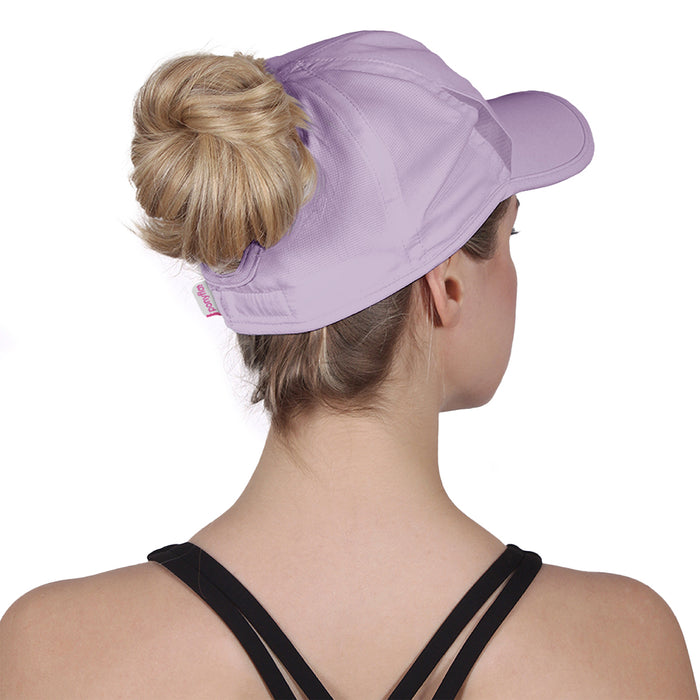 LSU Tigers Ponyflo Arch Feather-Light Women's Performance Ponytail Hat - Lavender