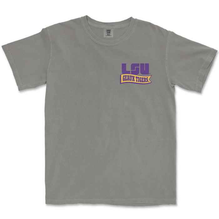 LSU Tigers Poster Mascot Garment Dyed T-Shirt - Grey