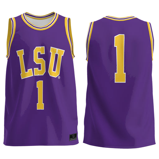 LSU Tigers ProSphere #1 Youth Basketball Jersey - Purple