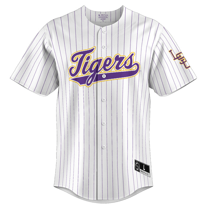 LSU Tigers ProSphere Youth Full-Button Baseball Fan Jersey - Pinstripe