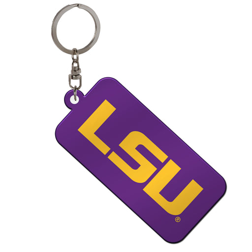 LSU Tigers Primary Rectangle Acrylic Keychain - Purple