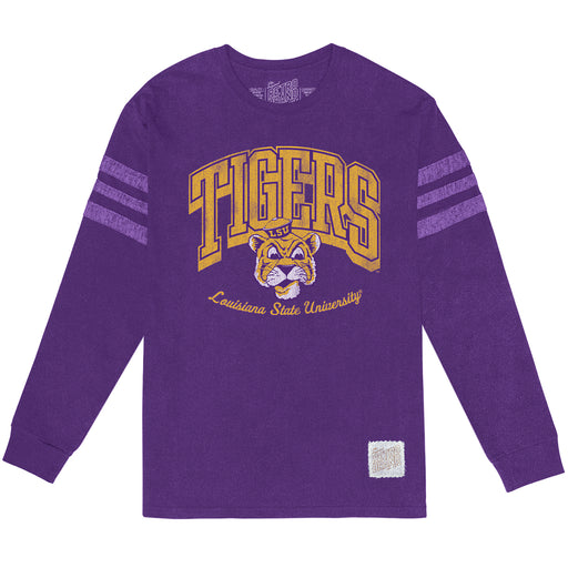 LSU Tigers Retro Brand Beanie Mike Tigers Arch Long Sleeve - Purple