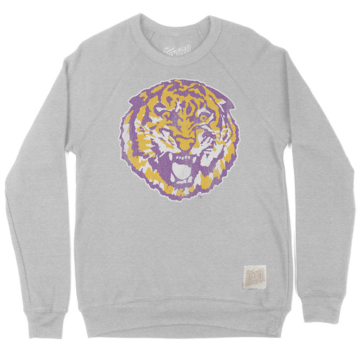 LSU Tigers Retro Round Vault Crewneck Sweatshirt - Grey