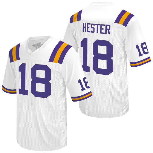 LSU Tigers Retro Brand #18 Jacob Hester 2007 Throwback Football Jersey - White