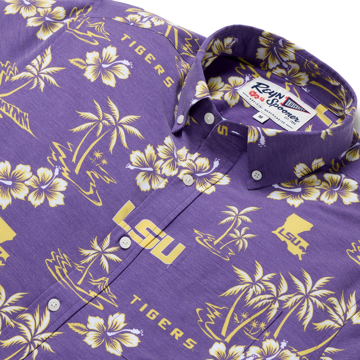 LSU Tigers Reyn Spooner Kekai Gameday Hawaiian Shirt - Purple