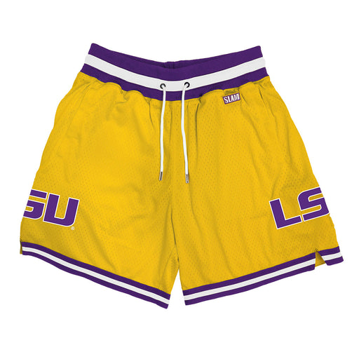LSU Tigers SLAM Premium Lifestyle Mesh Shorts - Gold