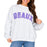 LSU Tigers Scarlet & Gold The Mallory Gingham Geaux Applique Mockneck Sweatshirt - Ash Grey