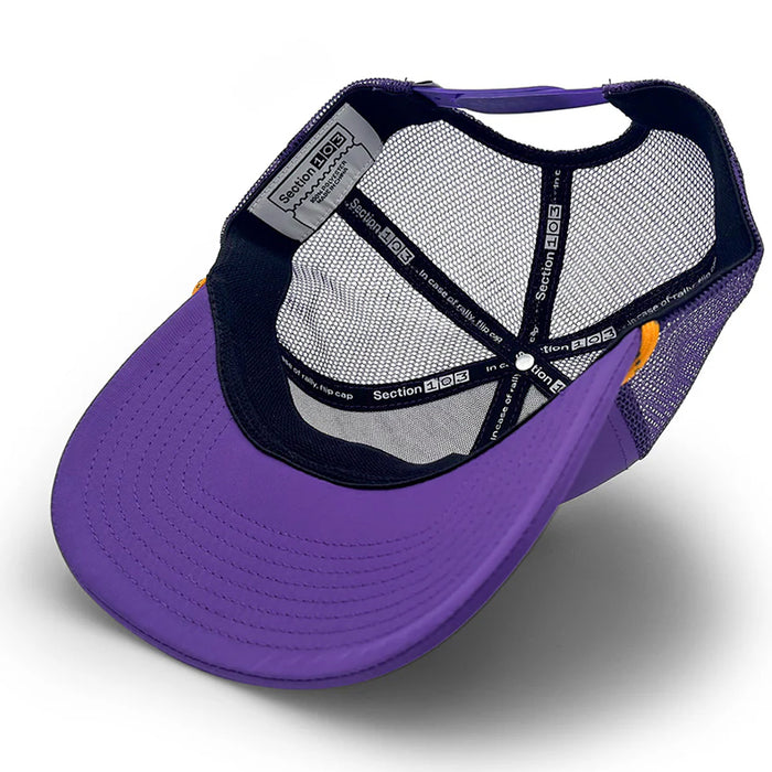 LSU Tigers Section 103 Hexagon Patch Six-Panel Mesh Rope Trucker Hat - Purple