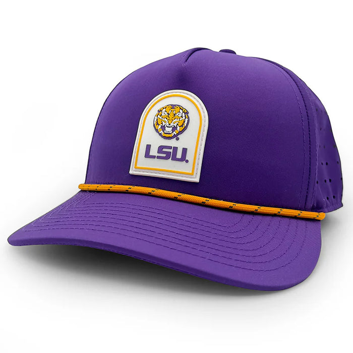 LSU Tigers Section 103 PVC Patch Performance Perforated 5-Panel Rope Hat - Purple