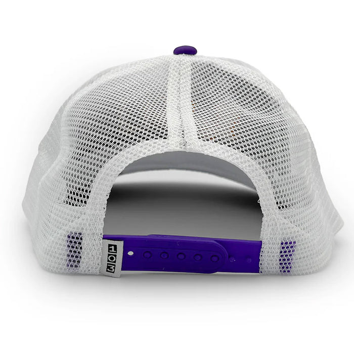 LSU Tigers Section 103 State Trucker Six-Panel Mesh Rope Trucker Hat - Purple / White