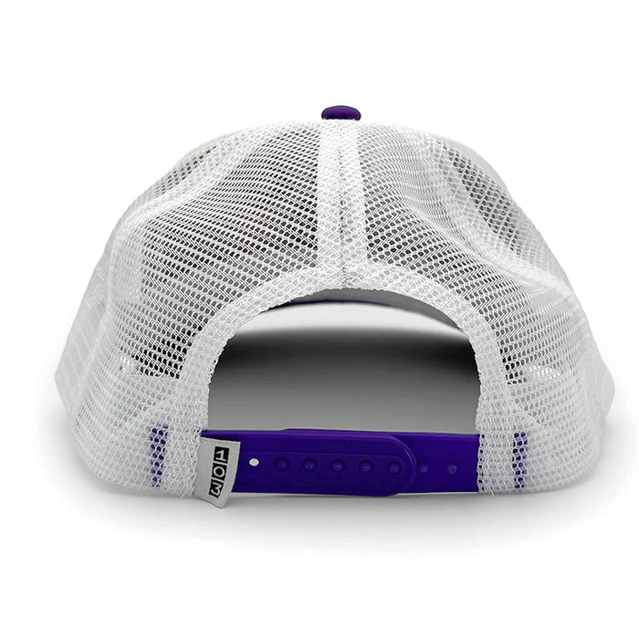 LSU Tigers Section 103 Tiger Arch Six-Panel Two-Tone Mesh Trucker Hat - Gold / Purple