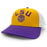 LSU Tigers Section 103 Tiger Arch Six-Panel Two-Tone Mesh Trucker Hat - Gold / Purple